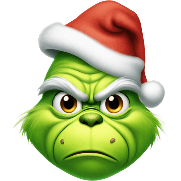 the grinch wearing a santa hat emoji