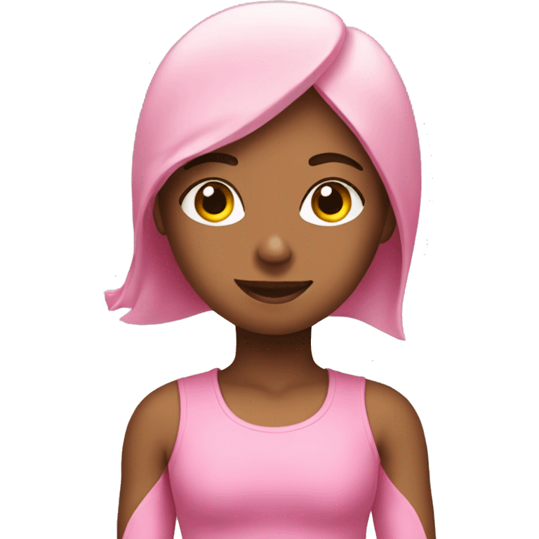 A girl doing Pilates with pink clothes  emoji