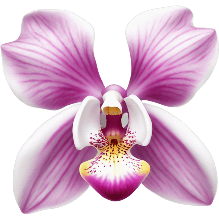 beautiful pink and white orchid emoji