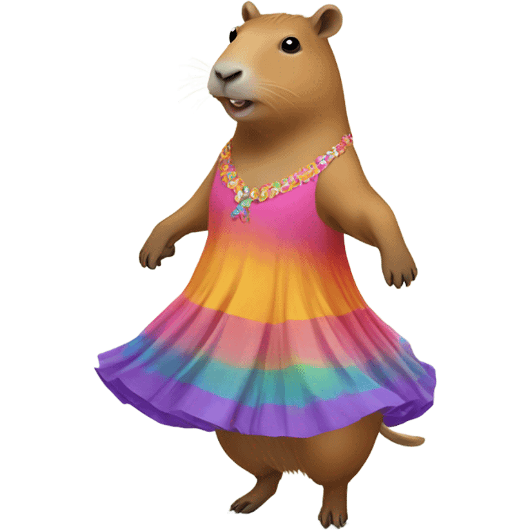 Capybara in dress dancing  emoji