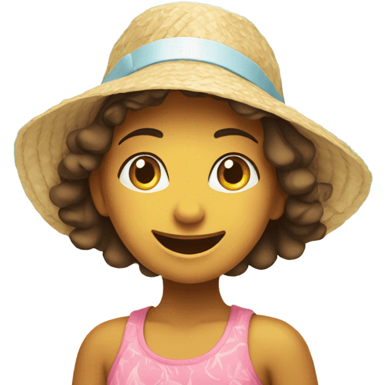 beach girl with hat emoji