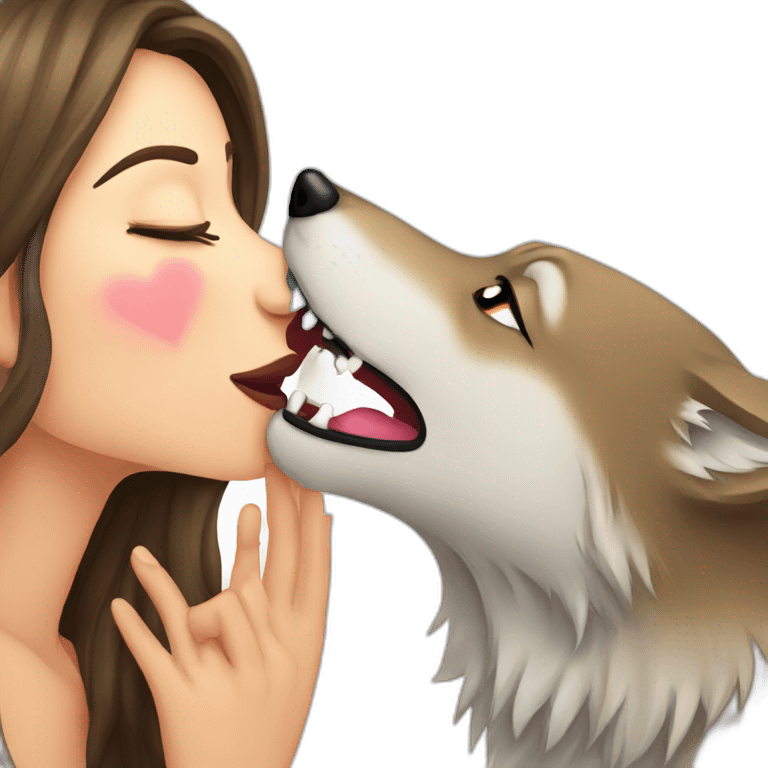 female wolf sending a kiss emoji