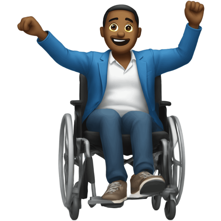 man dancing on the wheel chair emoji