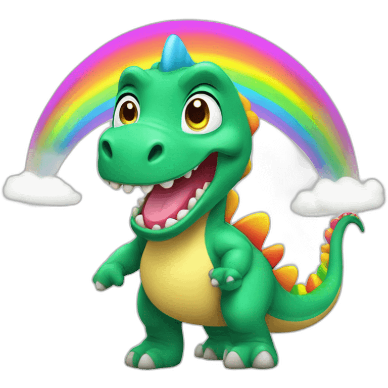 Magic dinosaur with rainbow  emoji