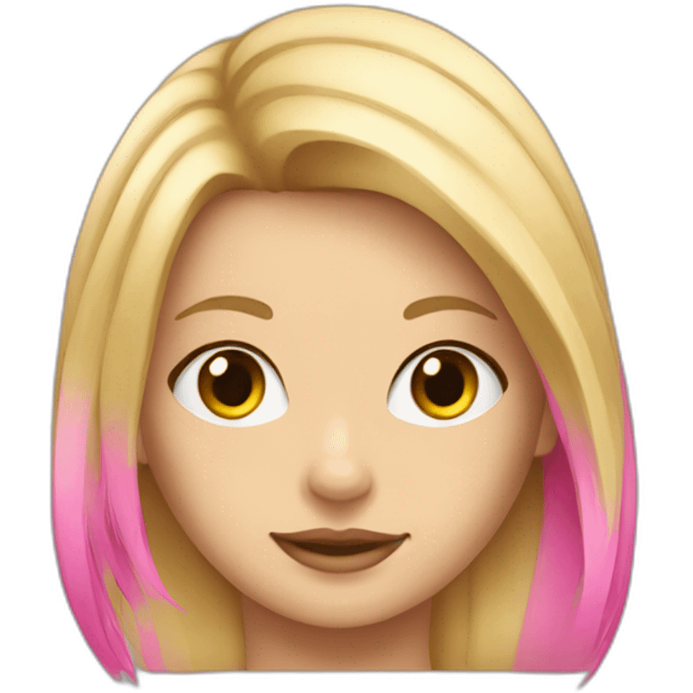 blonde girl with pink streak in hair emoji