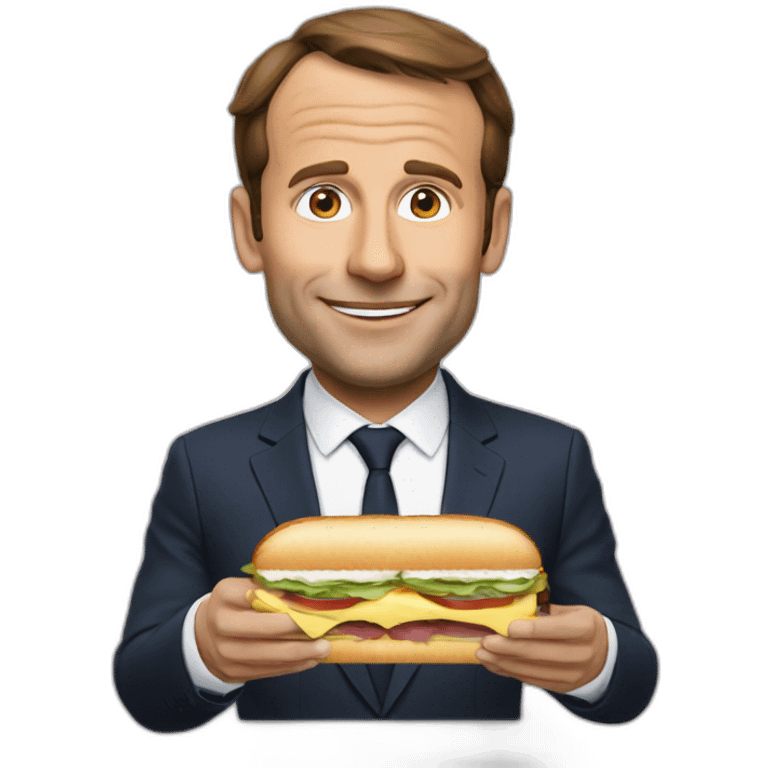 Macron with a sandwich  emoji