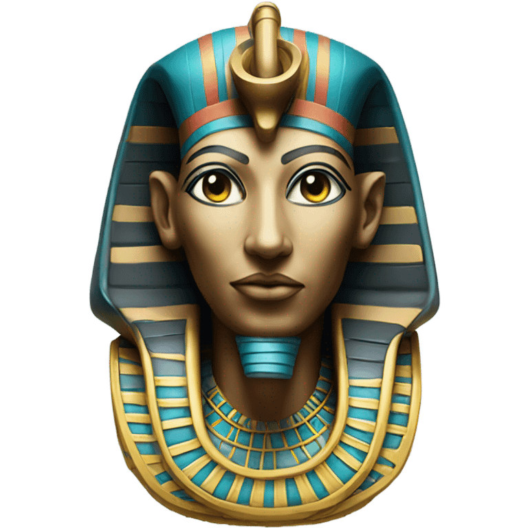 colourful statue of egypt god with cobra
face emoji