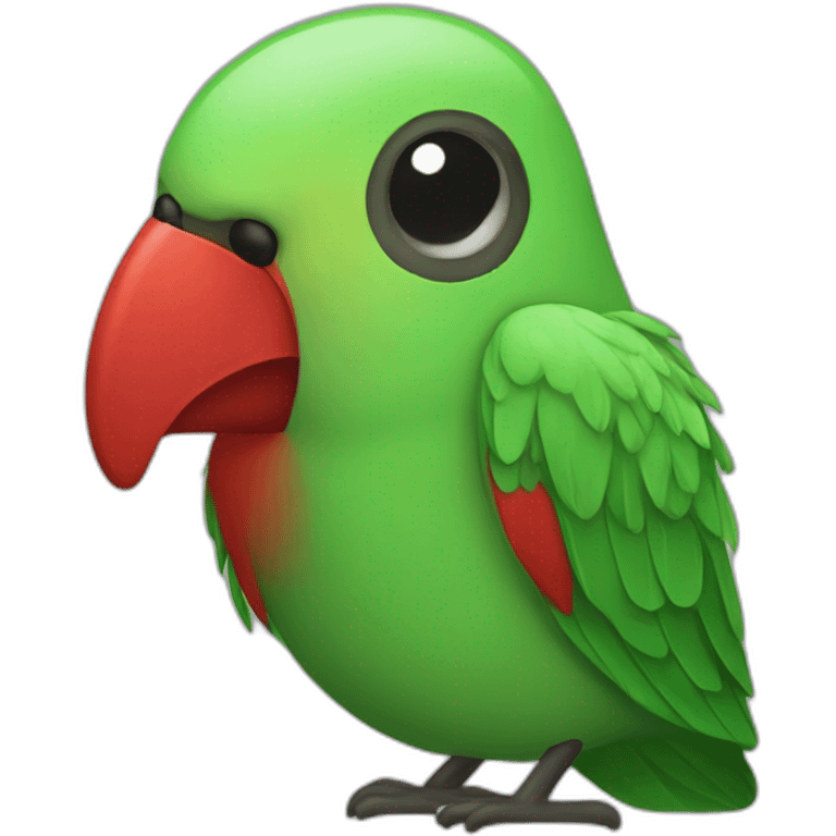 Green and red bird facepalm emoji