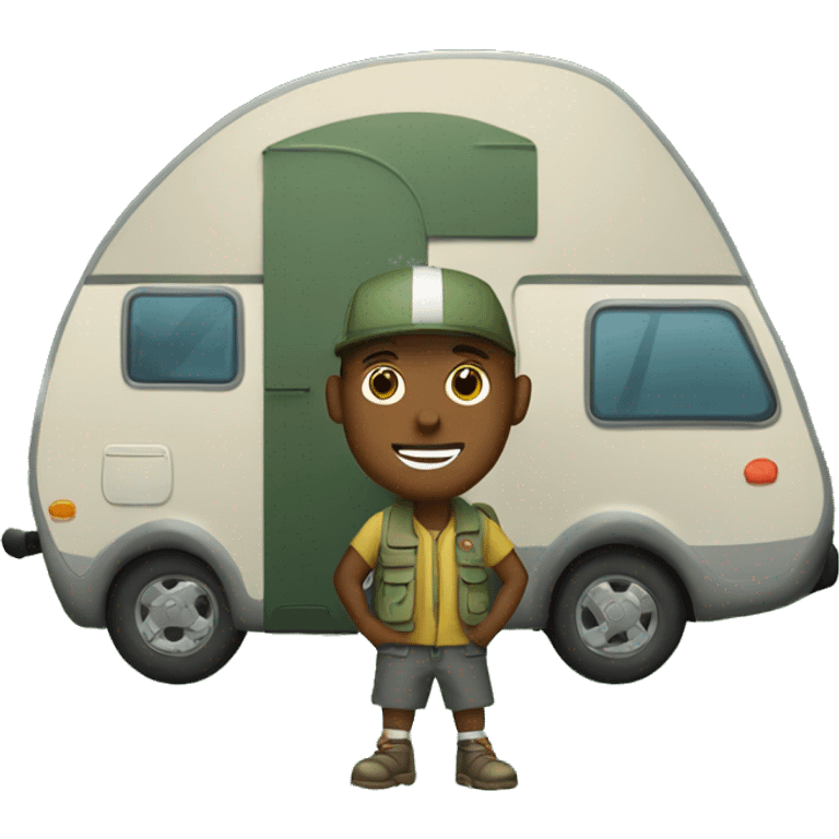 Camper in forest emoji