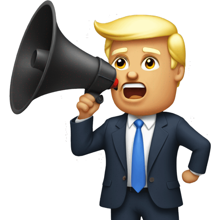 trump holds loudspeaker emoji