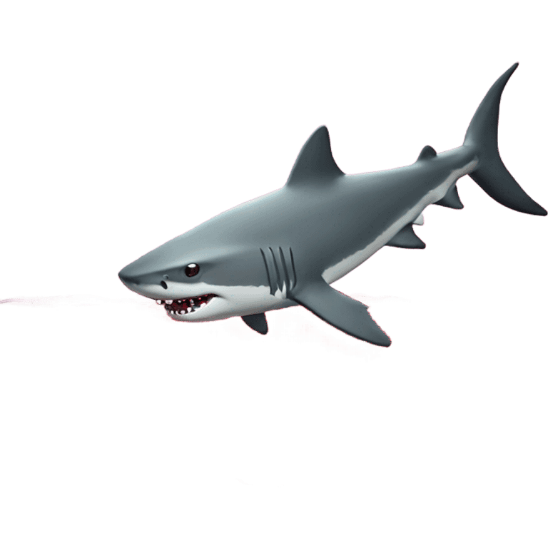 Shark swimming in red water  emoji