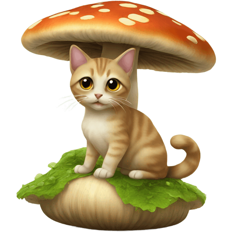 Cat on a mushroom  emoji