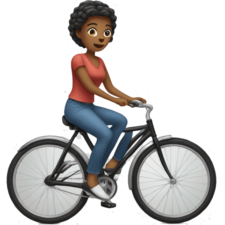 Women on a bicycle emoji