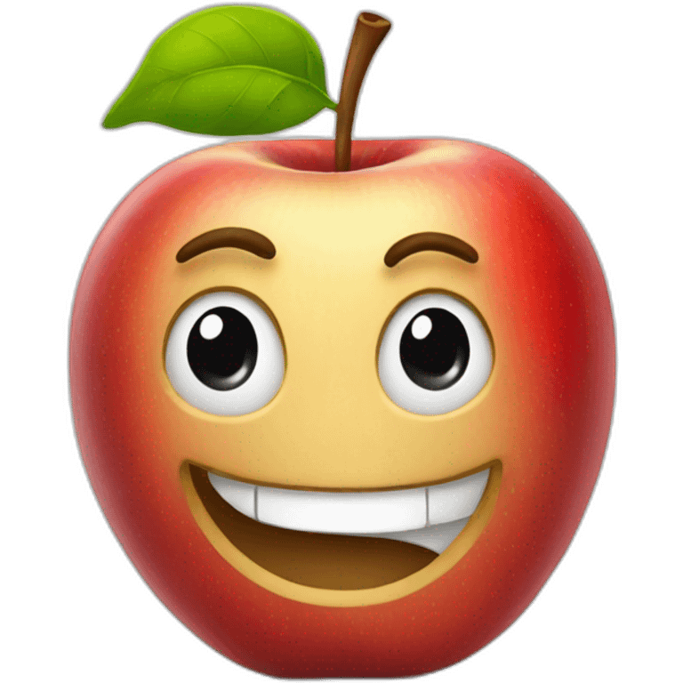 smirking apple emoji