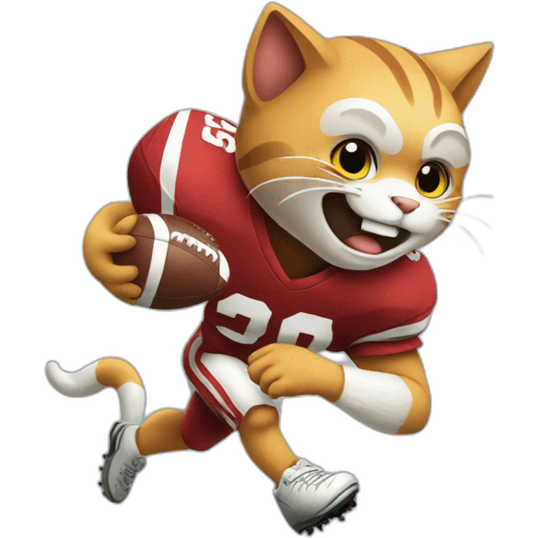 cat playing football emoji