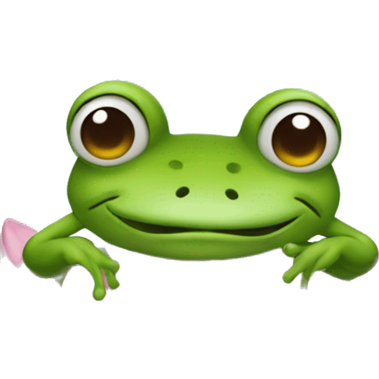 Frog on a Water Lily with a  emoji