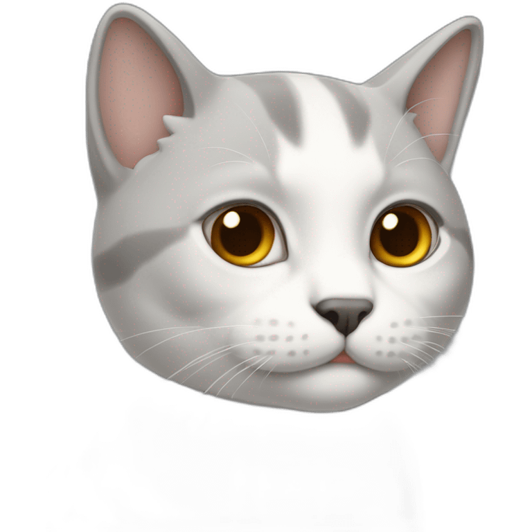 Gato gris y blanco enojado emoji