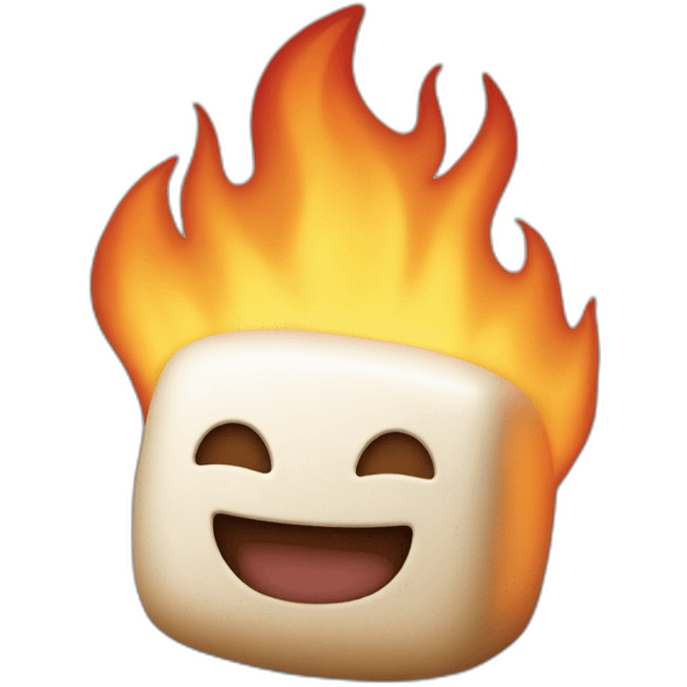 flaming marshmallow emoji