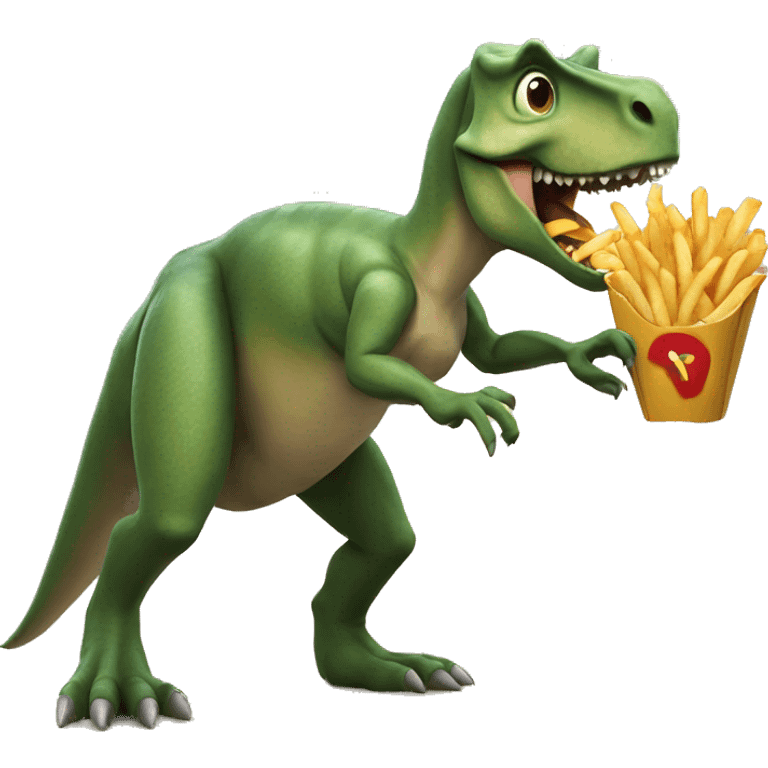 dinosaur eating fries emoji