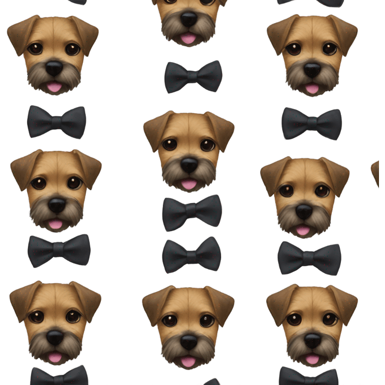 Border terrier in black bow tie  emoji