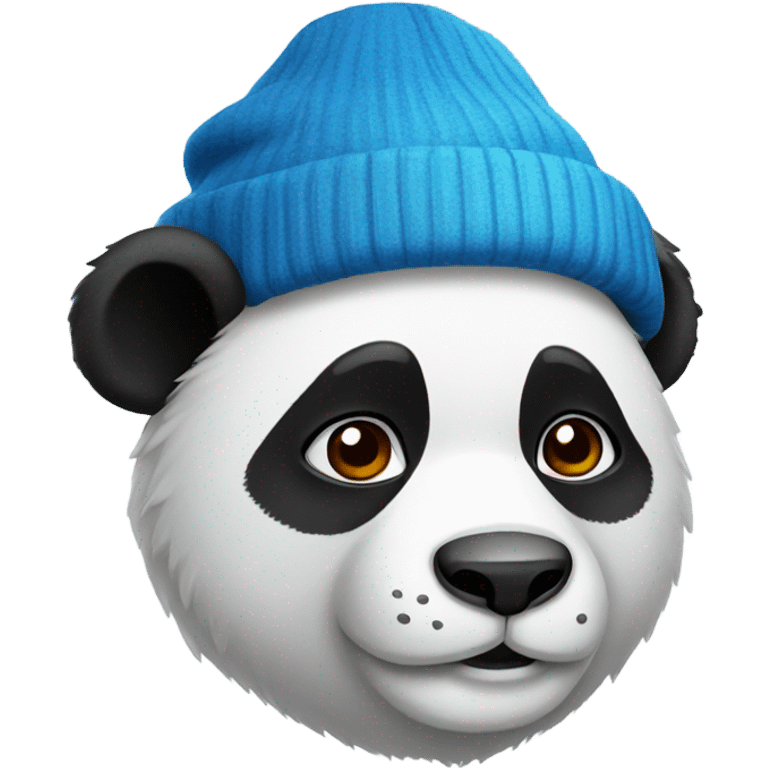 Panda wearing a blue beanie  emoji