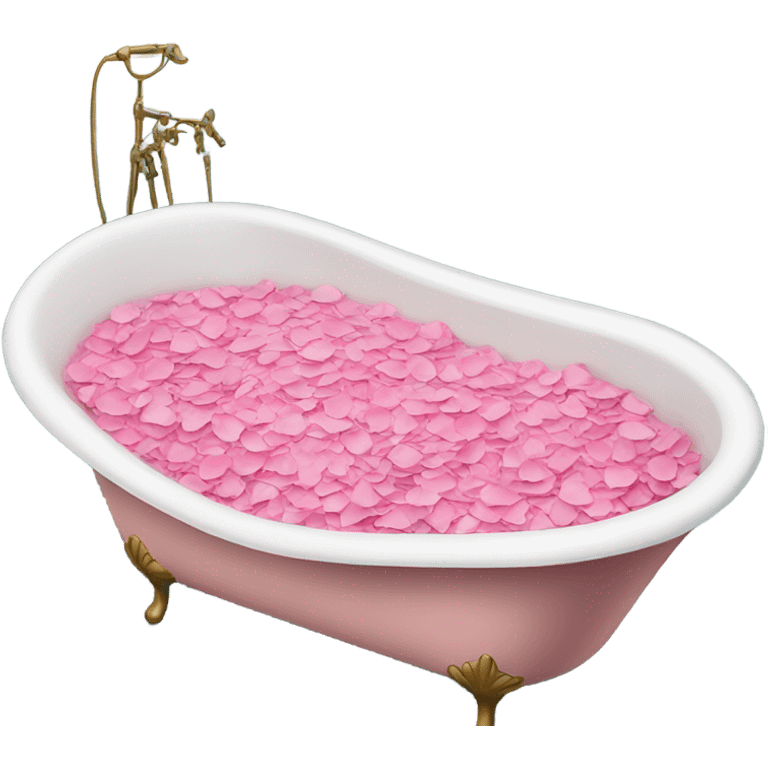 Bathtub filled with pink rose petals  emoji