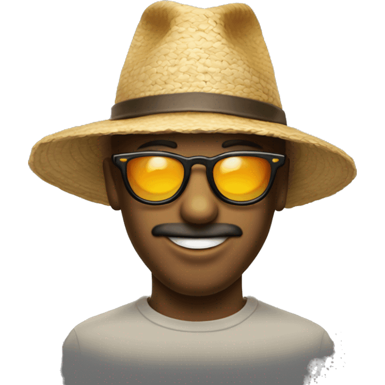 Emoji de visage avec des lunettes de soleil et un chapeau  emoji