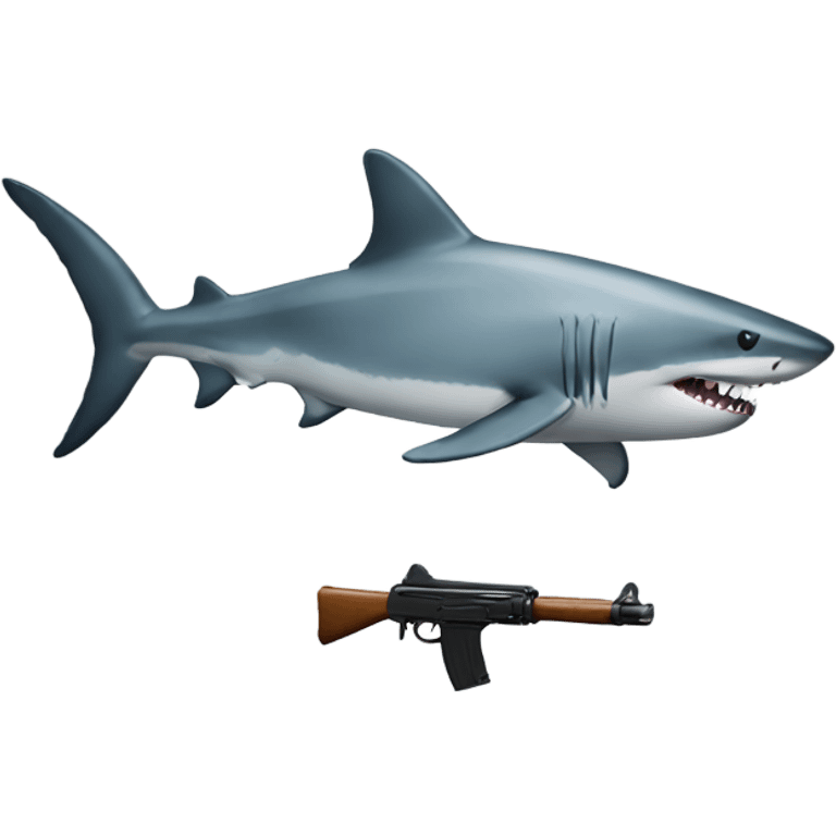 Shark with gun emoji