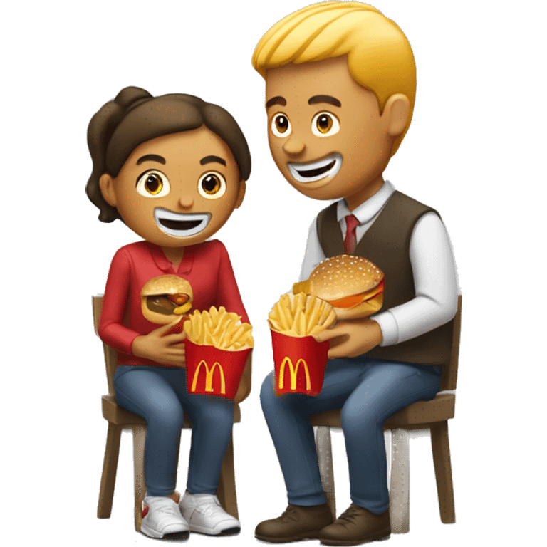 2 people eating mcdonald’s  emoji