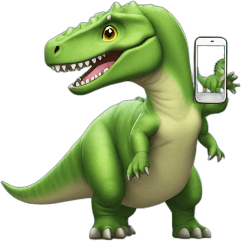 dyranosaurus rex using phones emoji