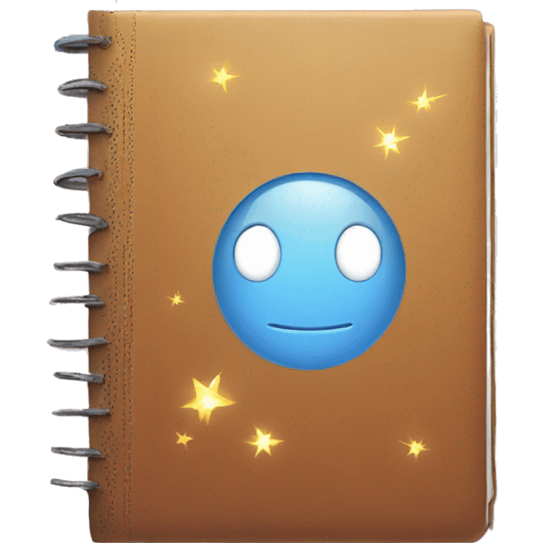 journal with a cover with sparkles emoji