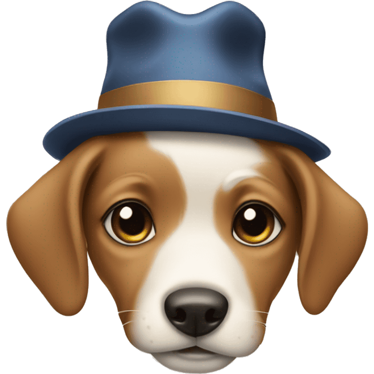 puppy with a hat emoji