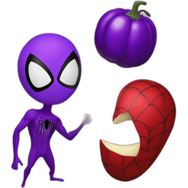 Spiderman and Eggplant  emoji