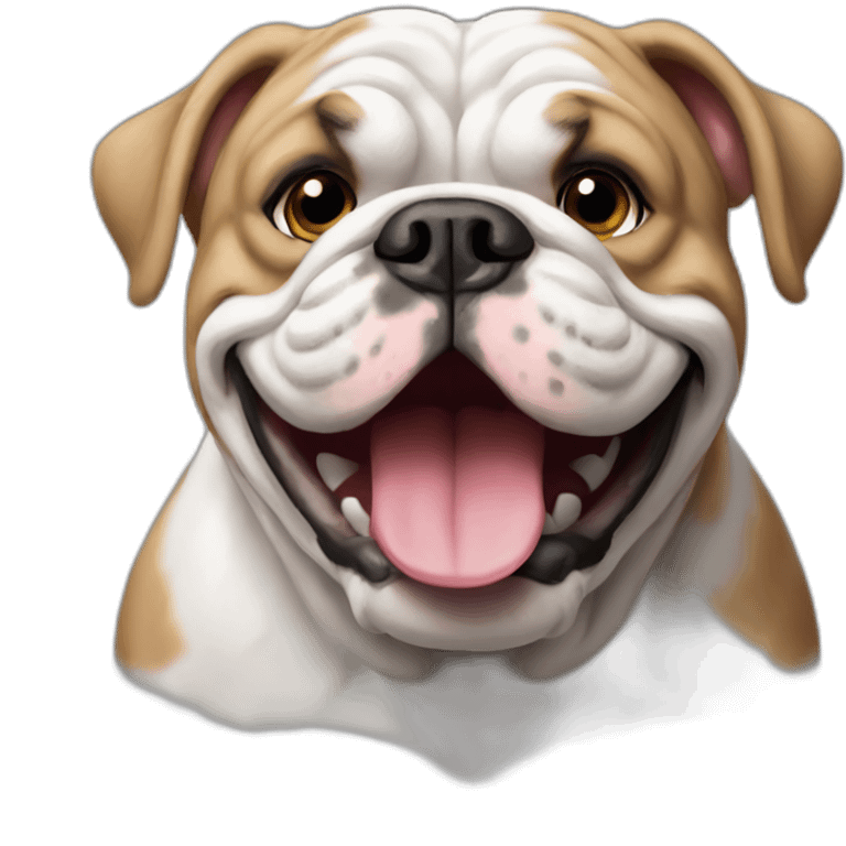 Happy english bulldog emoji