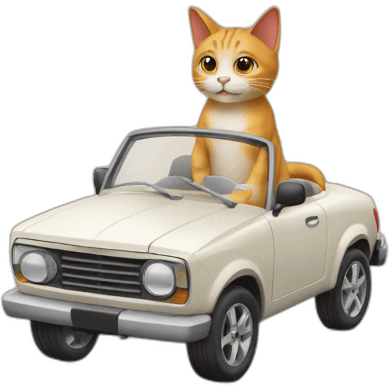 cat drive a car emoji