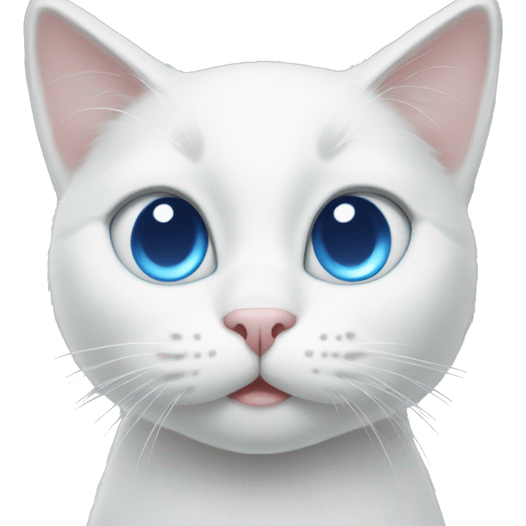 White cat with blue eyes emoji