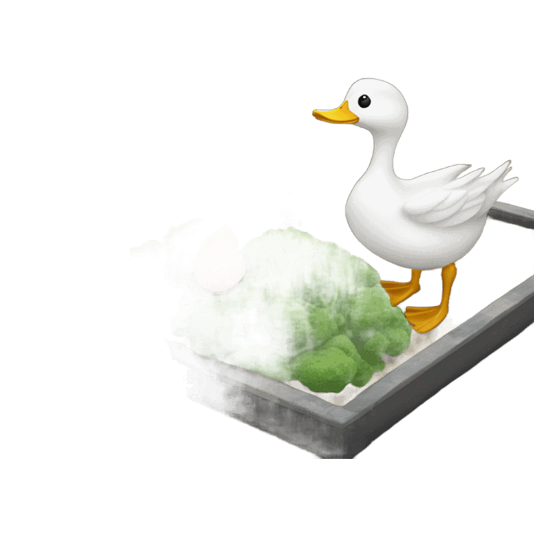 duck waters the vegetable garden
 emoji