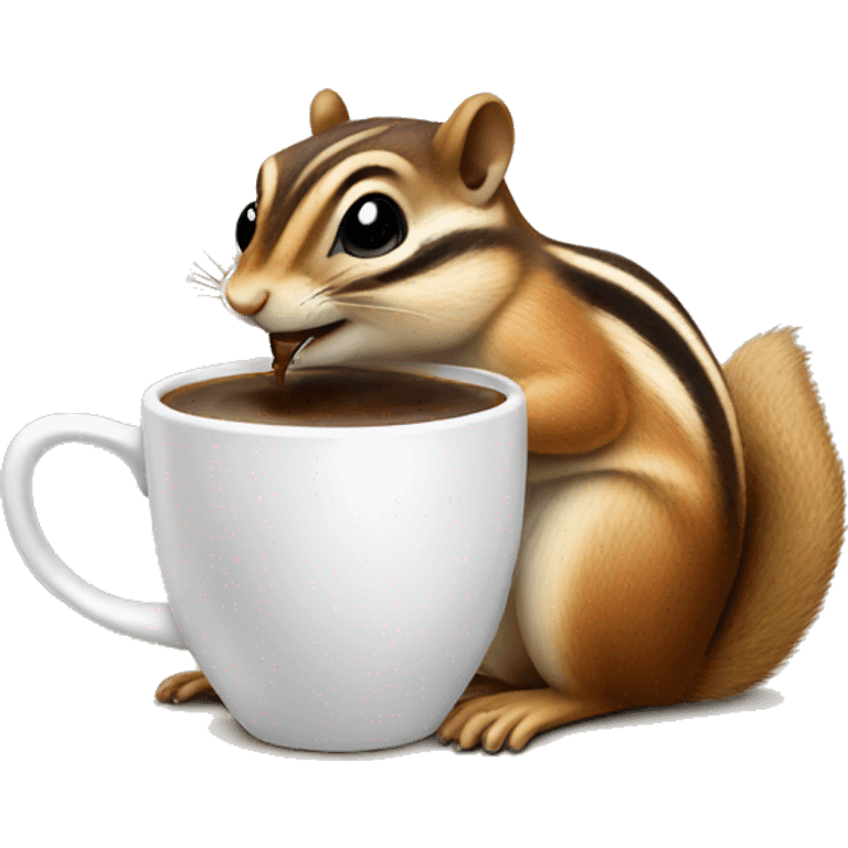 Chipmunk drinking coffee emoji