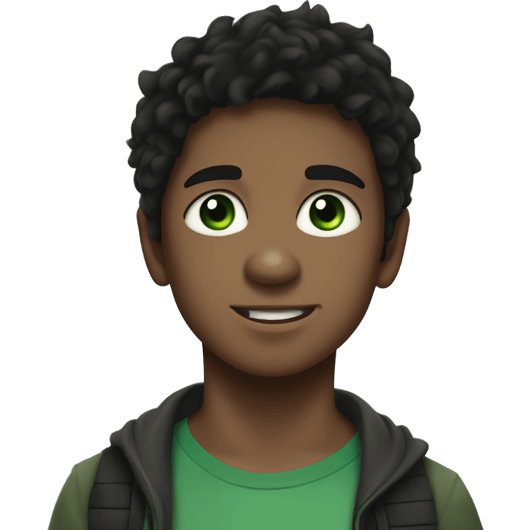 Percy Jackson in the Lightning Theif who is a boy with green and blue eyes, ADHD, black hair emoji