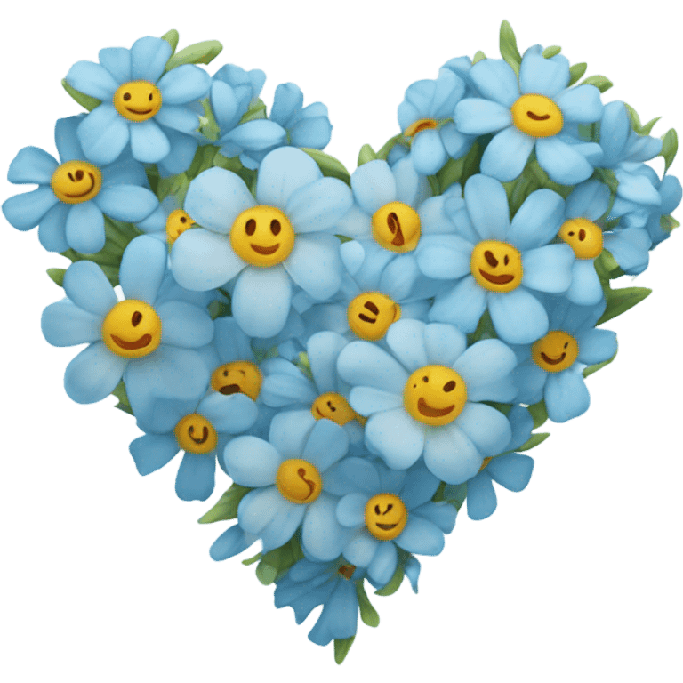 light blue flower heart emoji