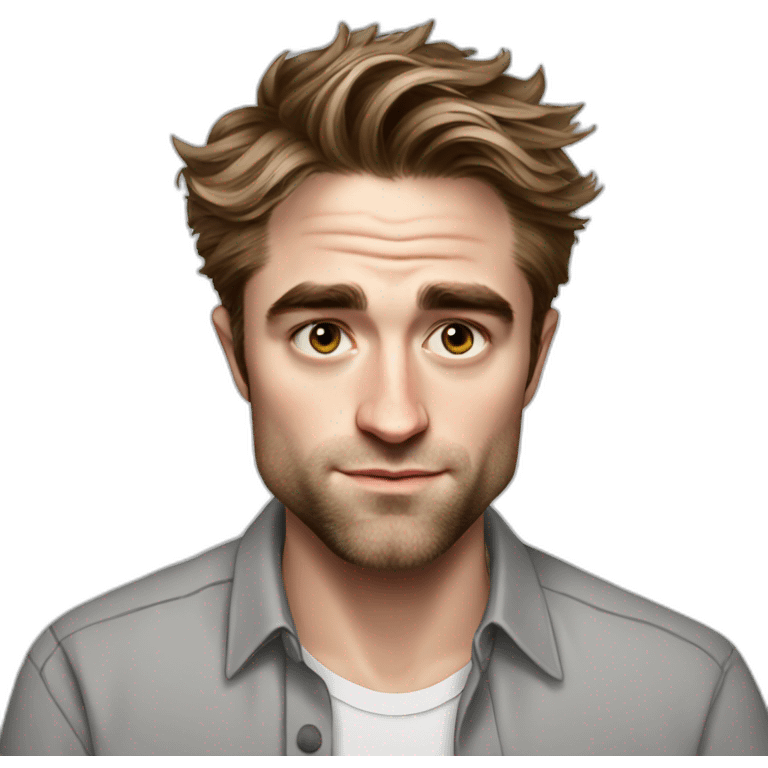 robert-pattinson cartoon wearing shirt emoji