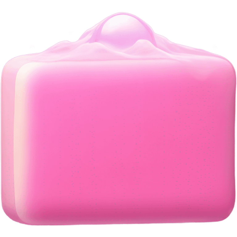 Pink bar of soap with pink bubbles ascending up emoji