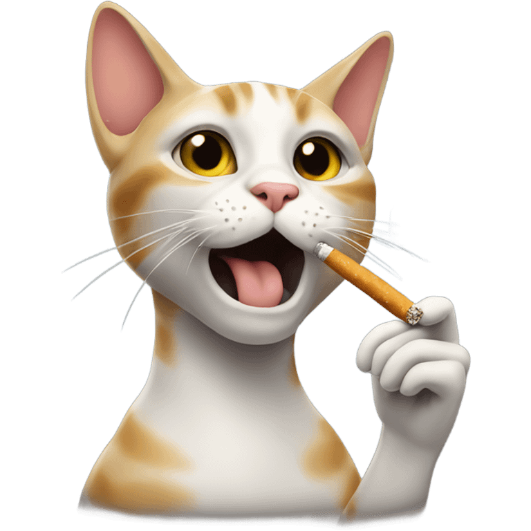 Cat smoking a cigarette emoji