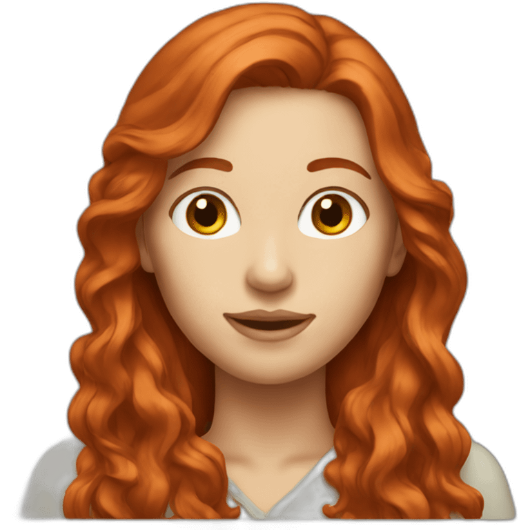 Redhead woman long hair emoji