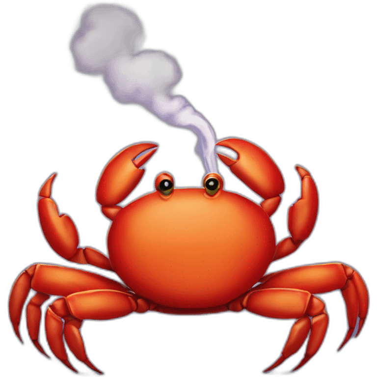 crab smoking cigarette emoji