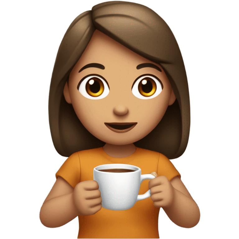 niña con cafe y audifonos emoji