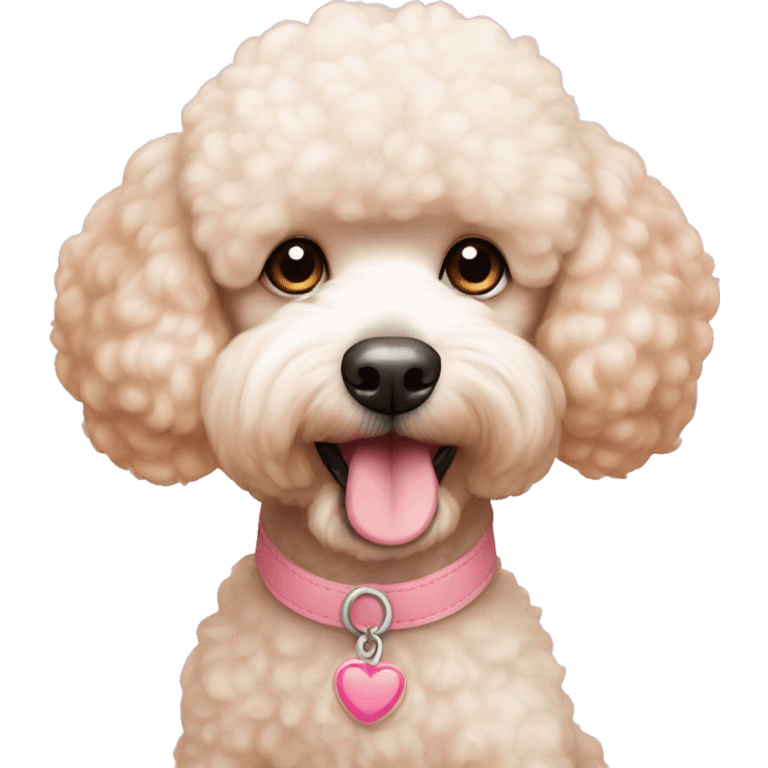 Apricot poodle bichon with pink nose emoji