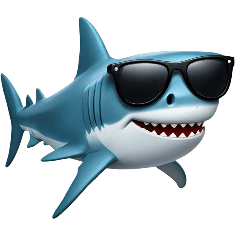 Shark with sunglasses emoji