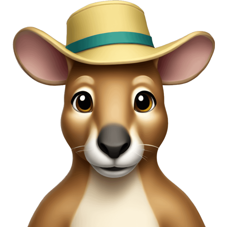 Kangaroo wearing a bucket hat  emoji