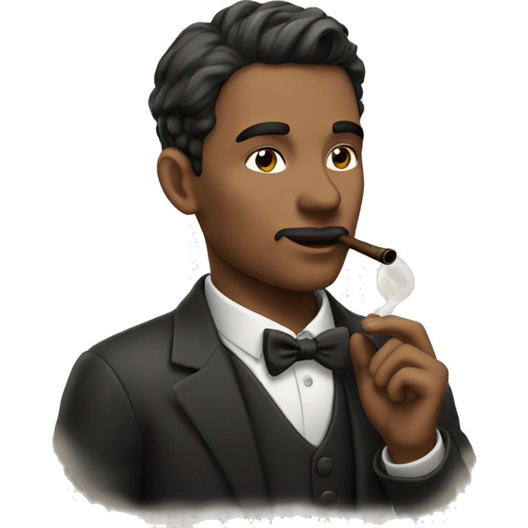 Handsome young gentleman smoking a pipe  emoji